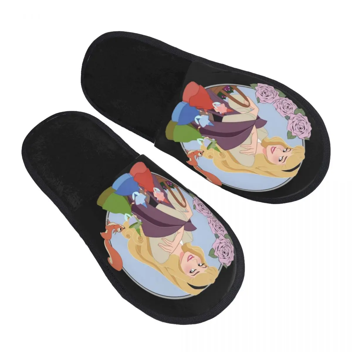 

Домашние тапочки Maleficent Princess Aurora на заказ, женские мягкие тапочки без шнуровки из пены с эффектом памяти, гостиничные тапочки