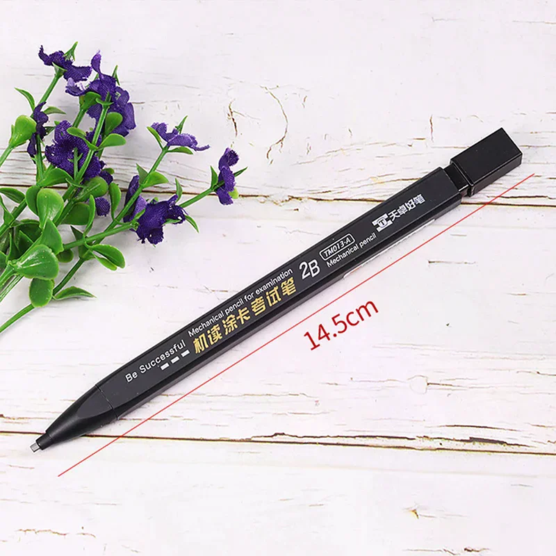 

New Thick Flat Head Mechanical Pencil Drawing 2B with Refills Pencil Office Supplies Writing Automatic Office School Supplies