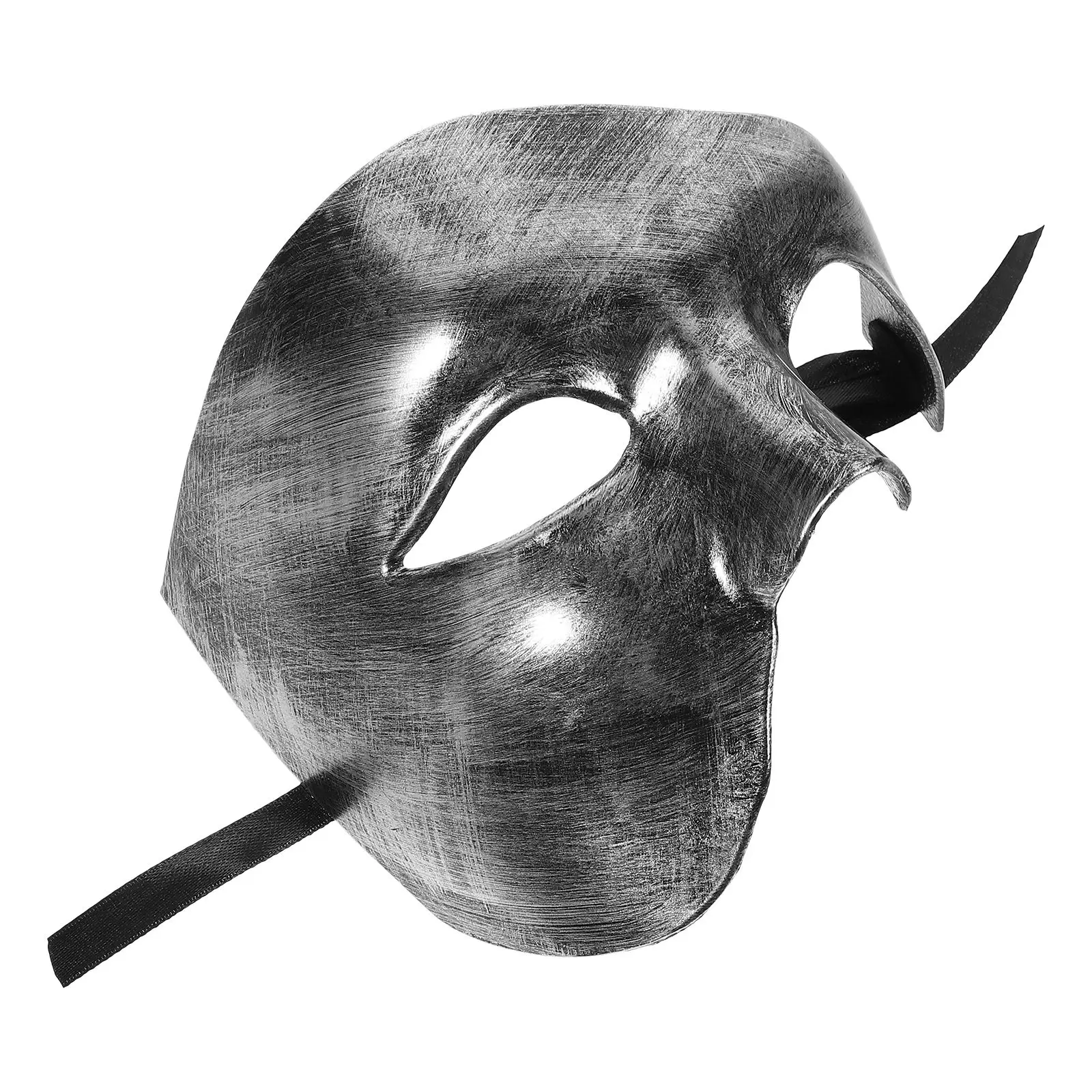 to Decorate Half Face Mask Halloween Realistic Scary Metal Abs Masquerade Party Miss