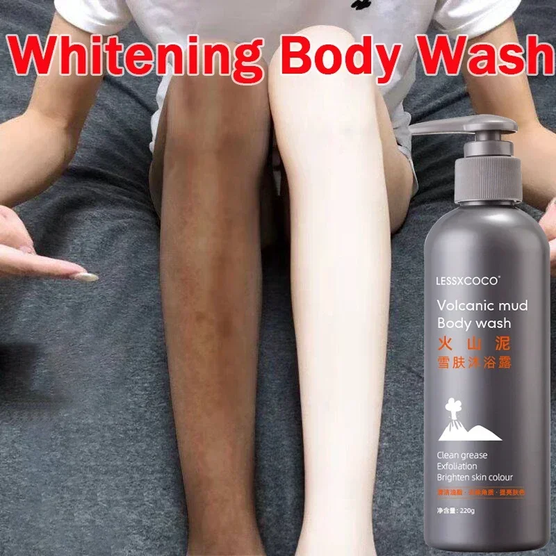 

220ml Volcanic Mud Body Wash Whitening Deep Clean Oil Control Moisturizing Acne Remover Mite Remover