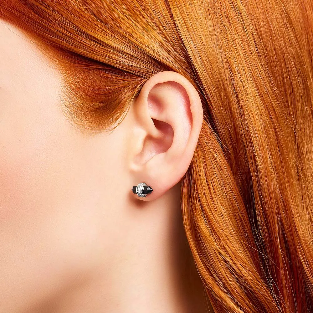 

Серьги-гвоздики из оникса с шестигранной огранкой, европейские винтажные ювелирные изделия для женщин, подарок из настоящего серебра 925 пробы