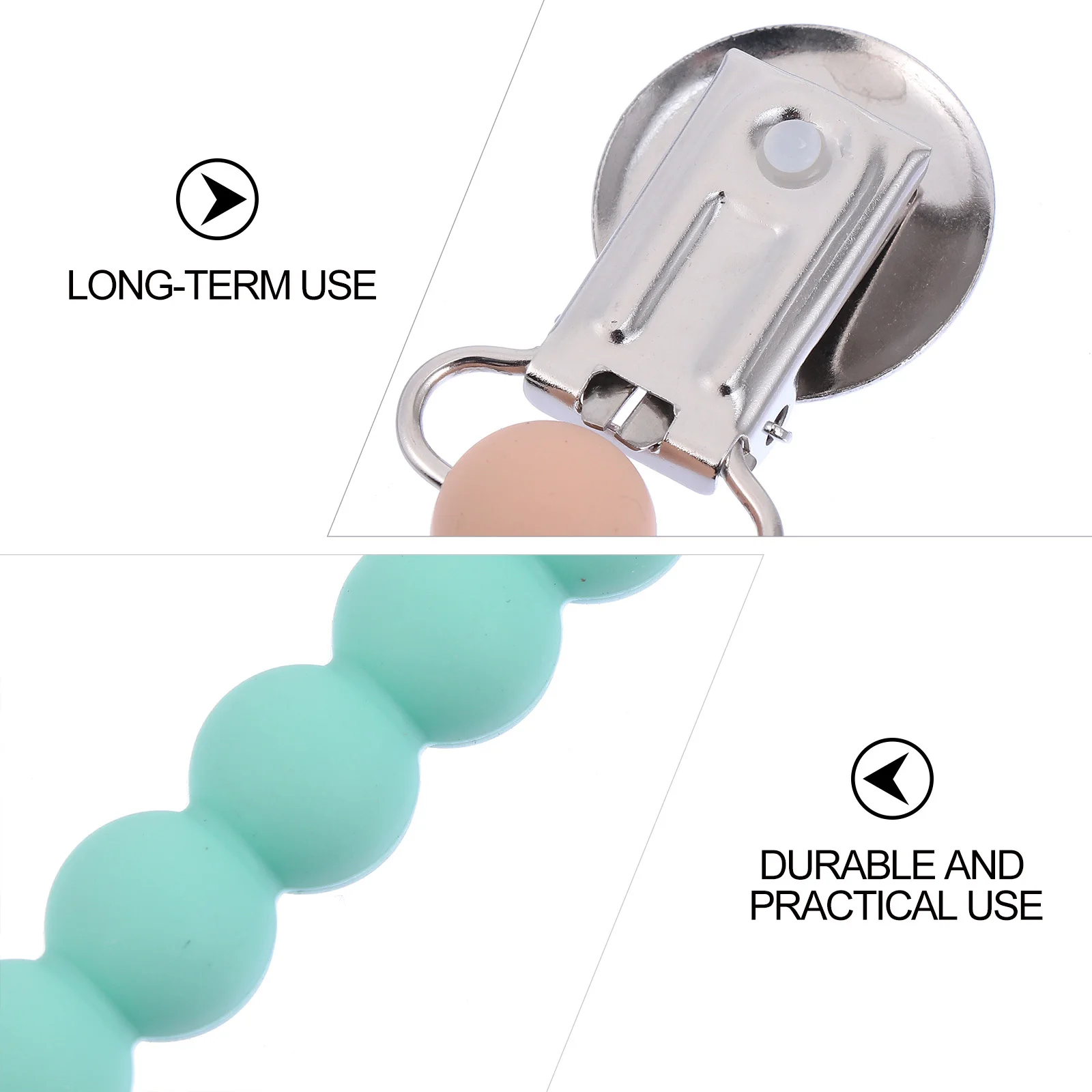 

4Pcs Pacifier Clip Baby Teether Chain Silicone Durable Infant Pacifier Holder Chain Baby Shower Gift Teether Holder