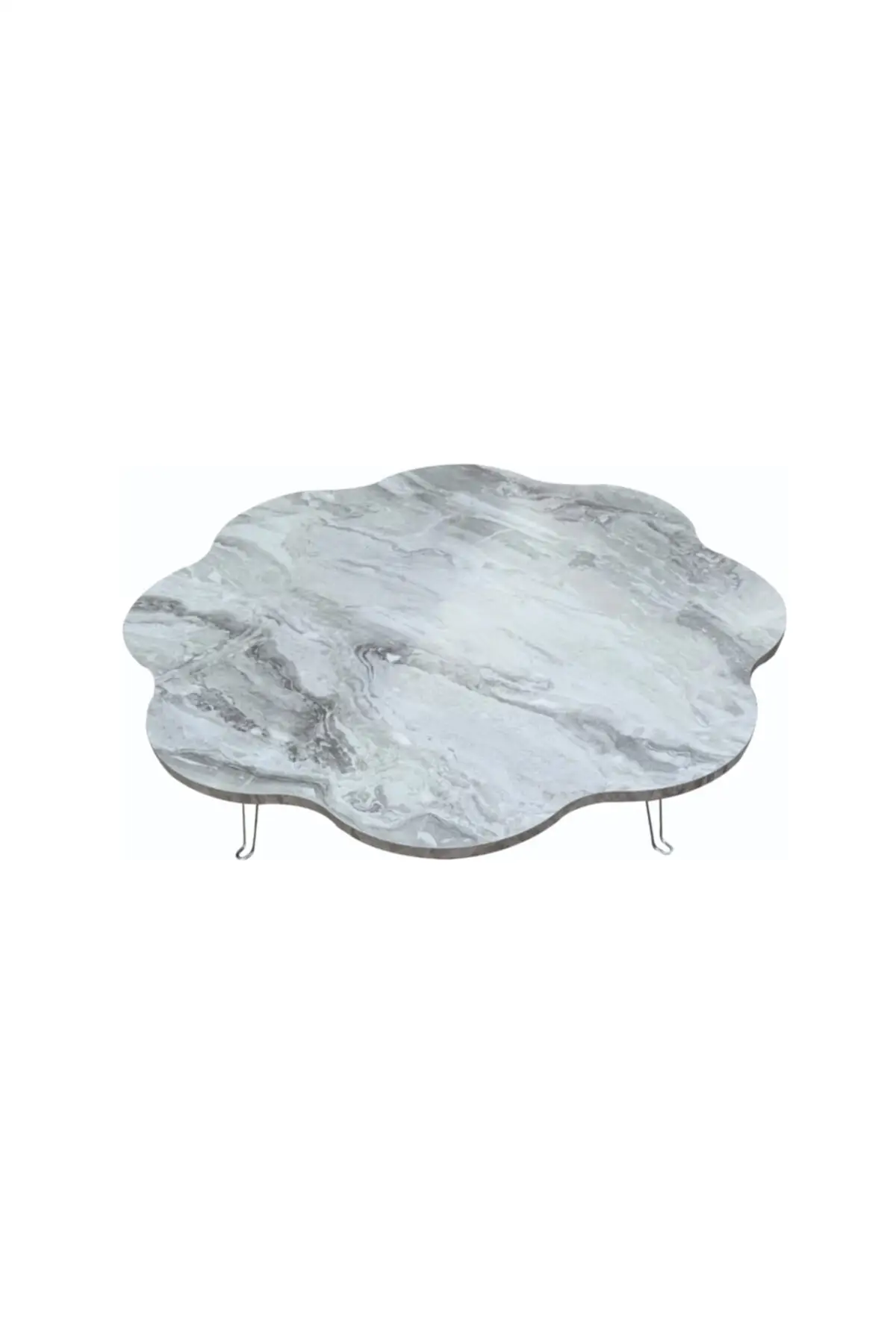 Marble Pattern Wood Folding Daisy Place Table 100 cm