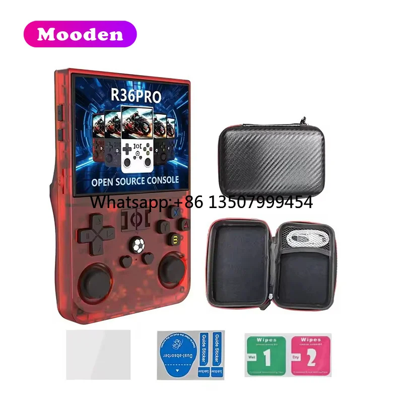 

Mooden R36 Pro Handheld Game Console L 3.5 Inch Screen 64G Retro Classic Handheld Video Game Console for PSP
