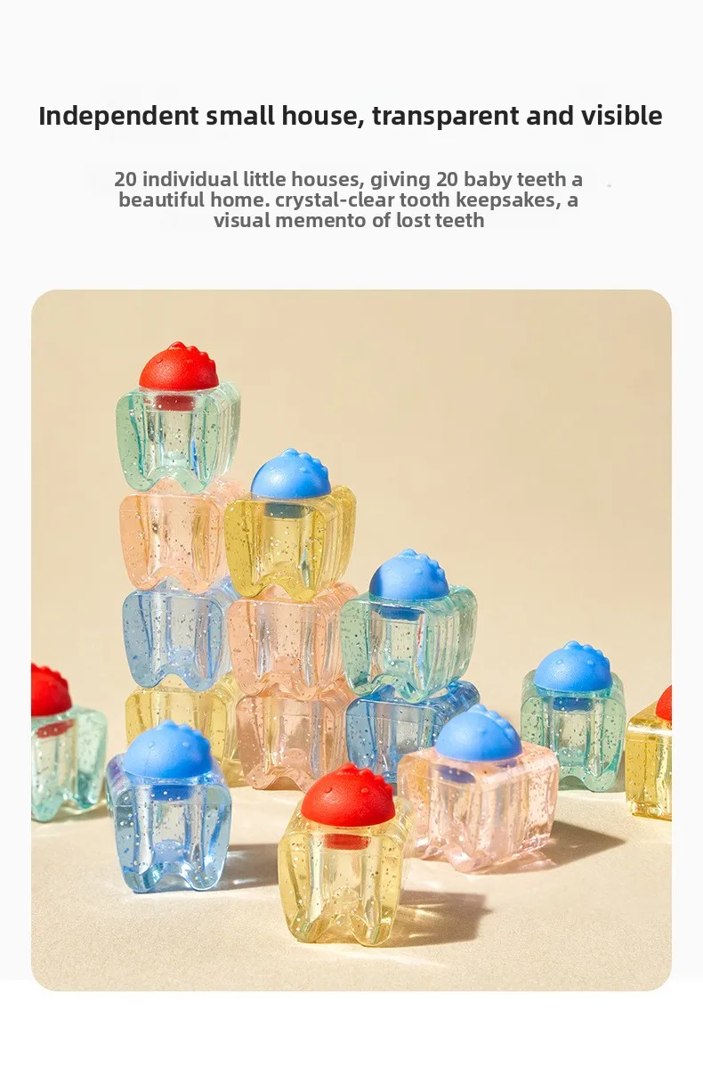 Treasure baby's sweet growth memories! Wooden crystal tooth box with lanugo hair storage, keepsake for boys & girls