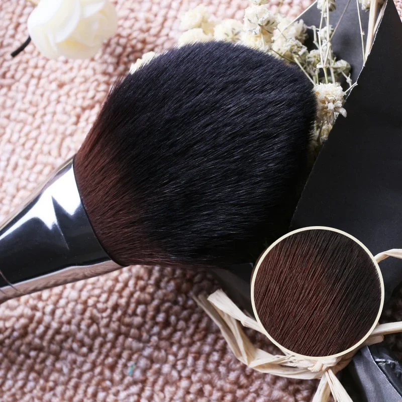 1Pc Big Powder Makeup Brush Blusher Contour Set Natural Wood Long Handle Professional Make Up Brush Large Single Facial Brush