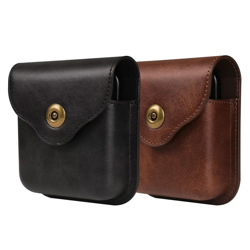 Fashion Magnetic Button Flip Leather Belt Clip Case For Samsung Galaxy Z Flip 6 5 4 3 Cover