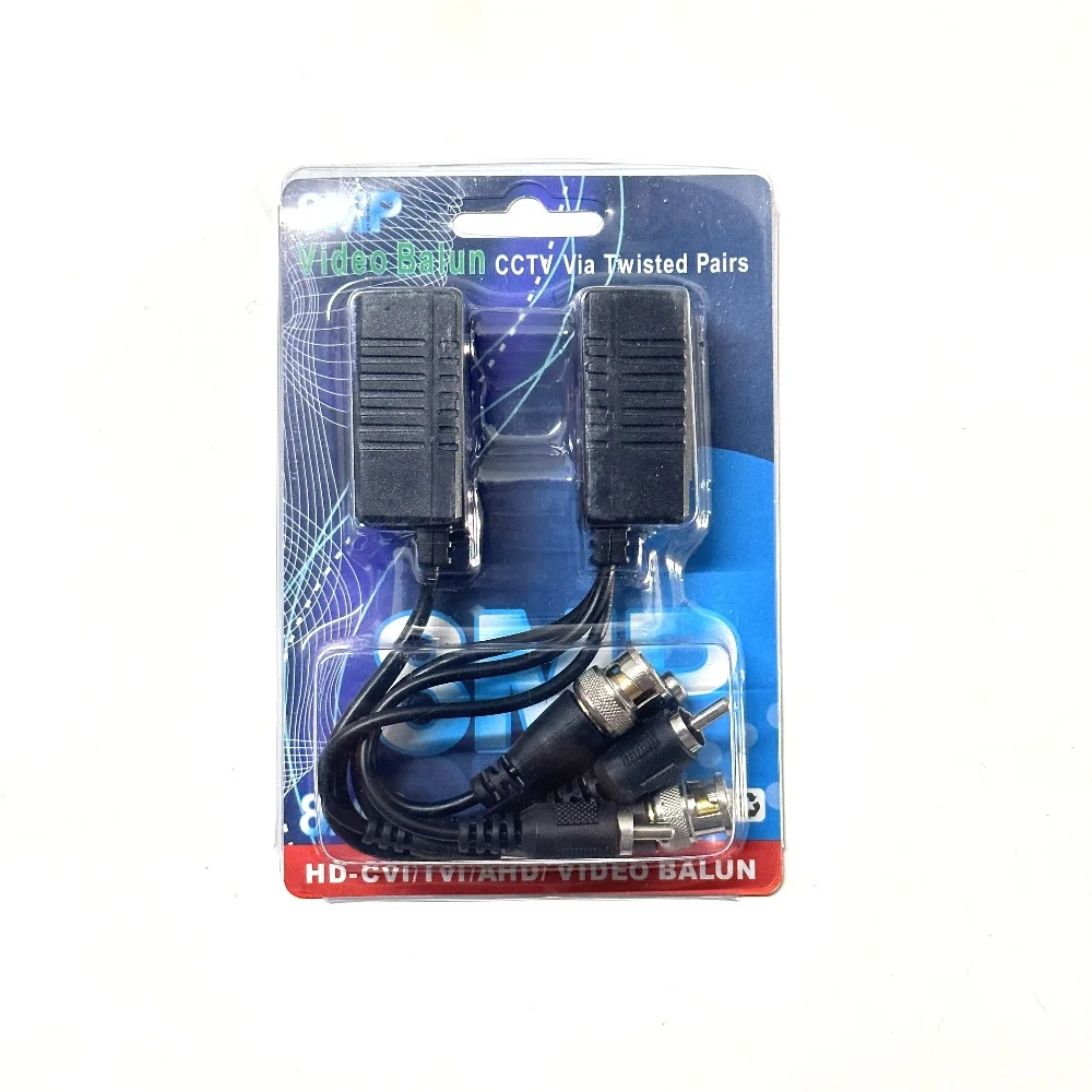 

3 IN 1 BNC To RJ45 HD Video Balun DC + BNC + RCA Connectors Video + Power + Audio Transceiver 8MP Twisted Pair For CCTV Camera