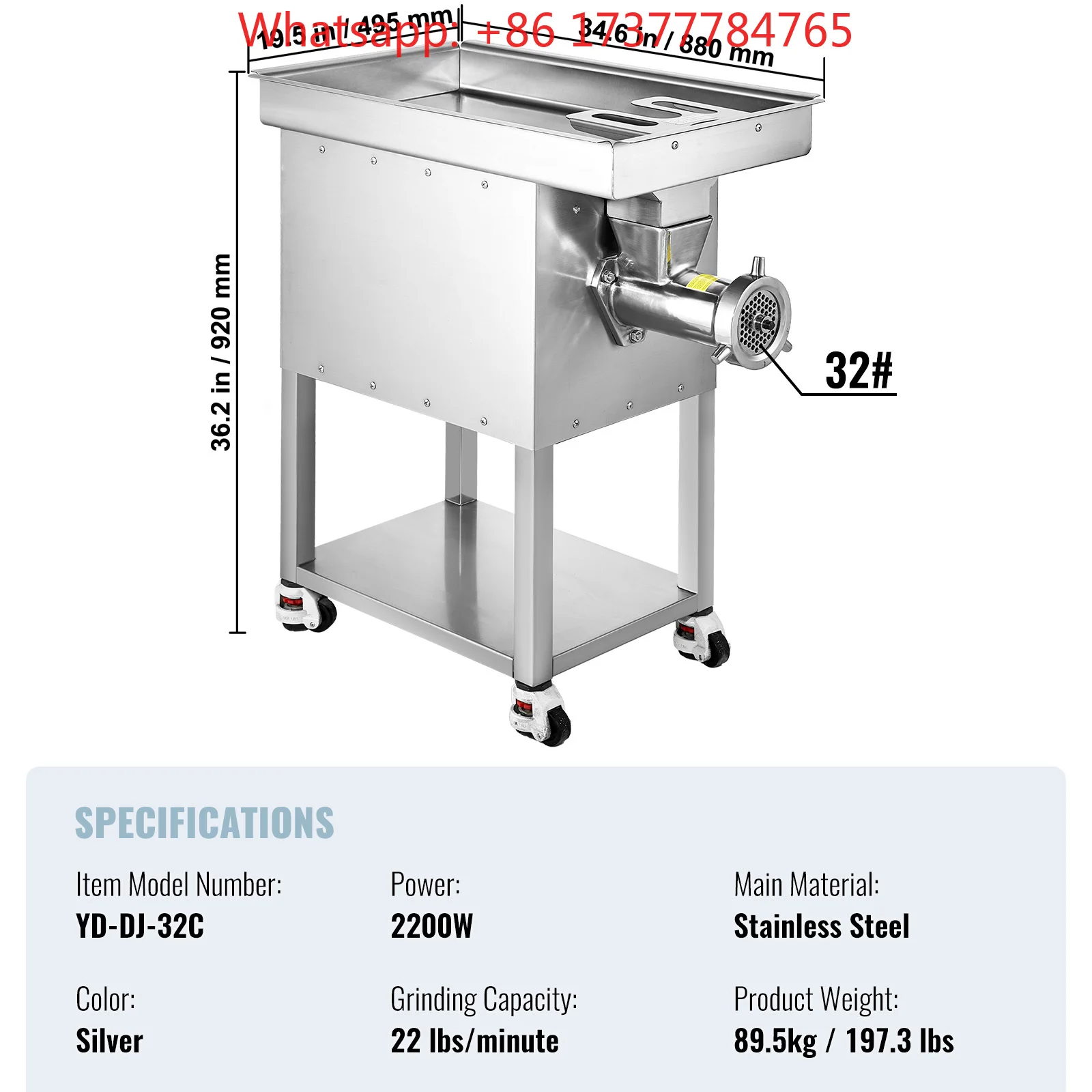 

22 Lbs/Min Capacity Electric Meat Grinders SucceBuy Meat Grinder with Blade Grinding Plate Sausage Maker