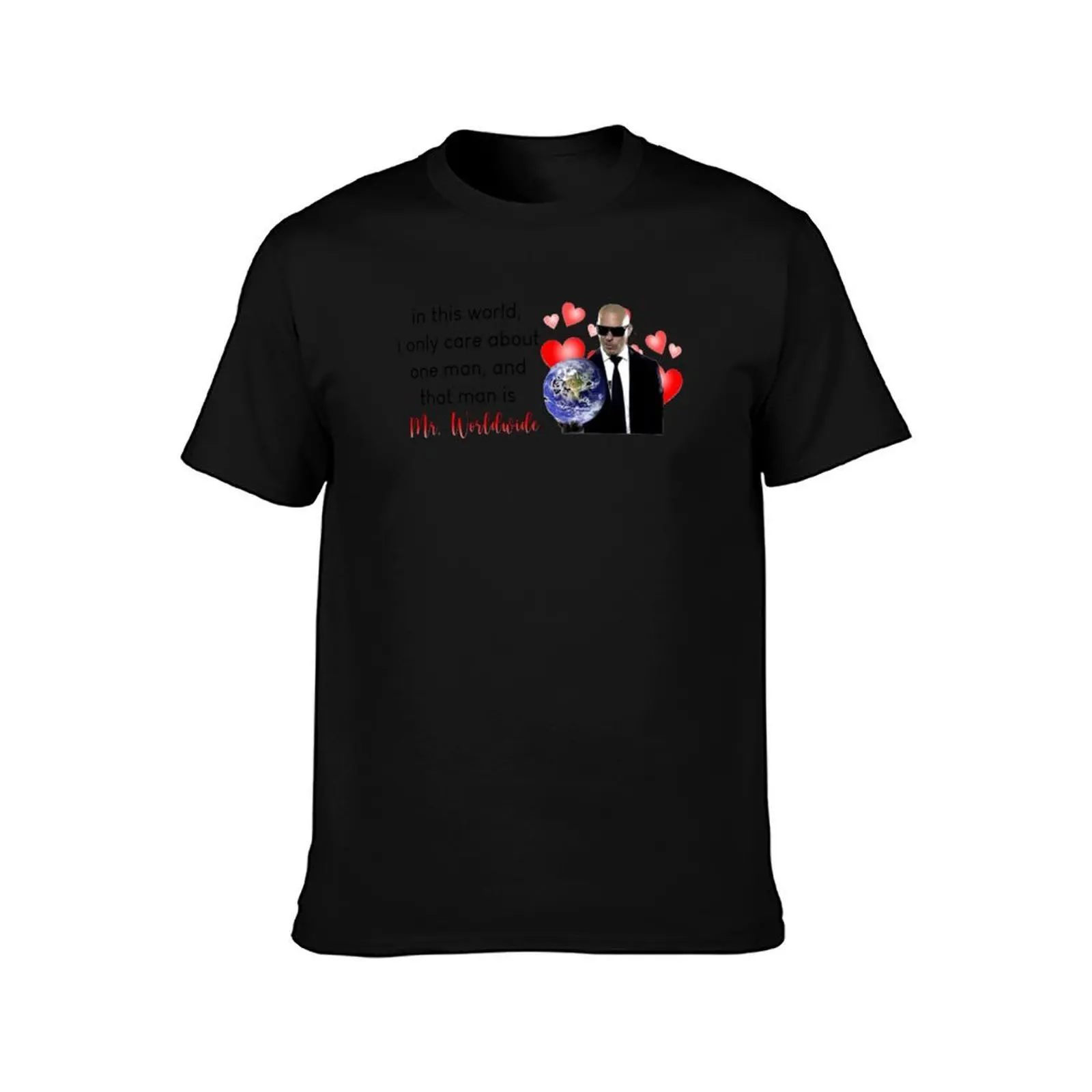 in this world, i only care about one man, and that man is mr. worldwide T-Shirt Work Wear Simple Tee Shirt