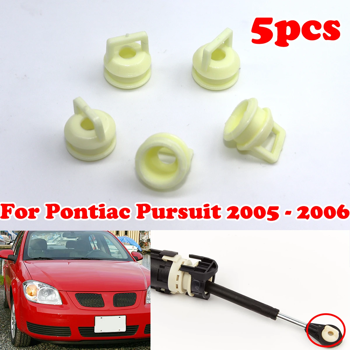 

5pc For Pontiac Pursuit Gear Shifter Cable Bushing Rubber Sleeve Grommet Clip Shift linkage End Repair Kit 2005 2006 25821641