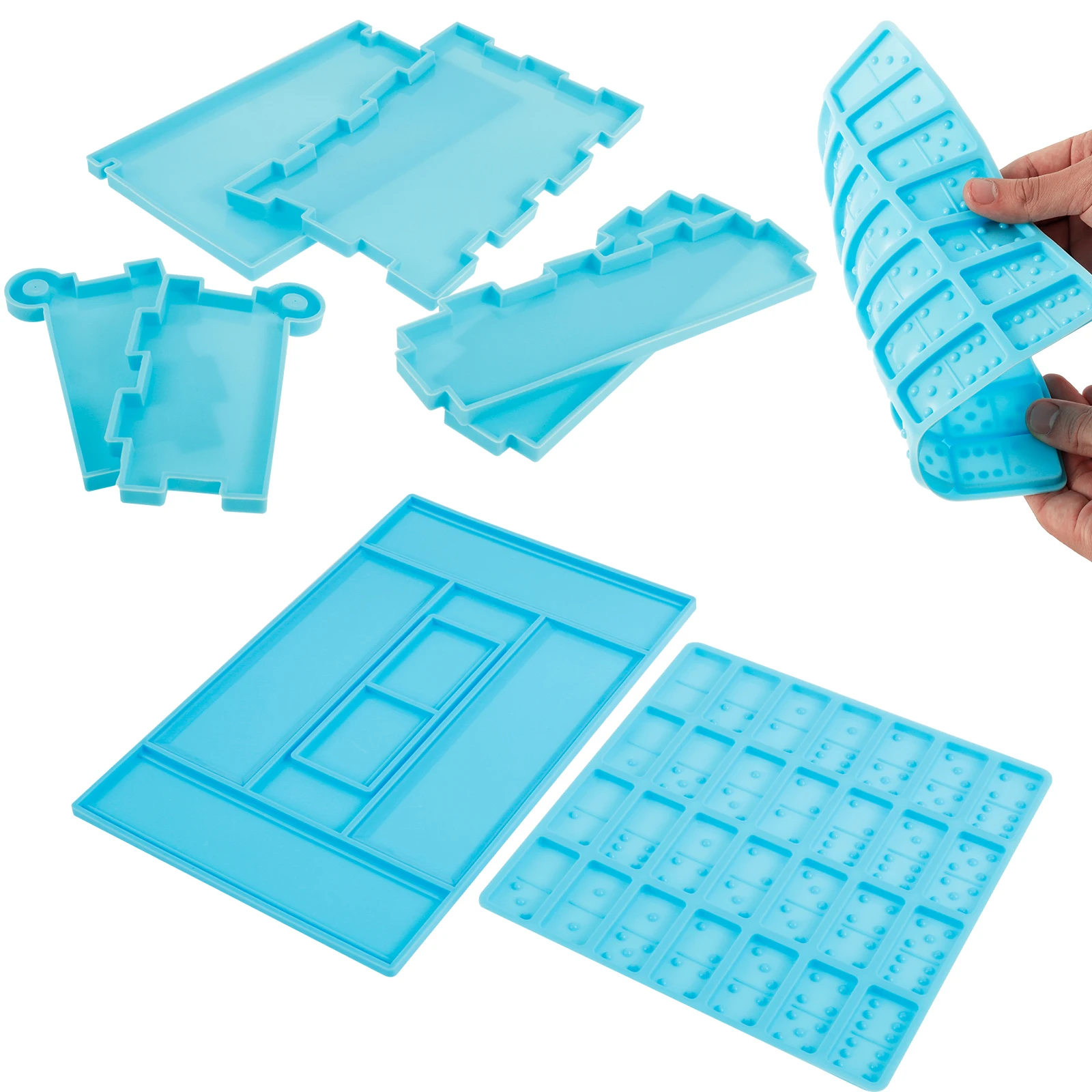 

3 шт. силиконовая форма для домино ручной работы DIY изготовление ювелирных изделий эпоксидная смола силиконовая форма для литья коробка для хранения домино организованное хранилище