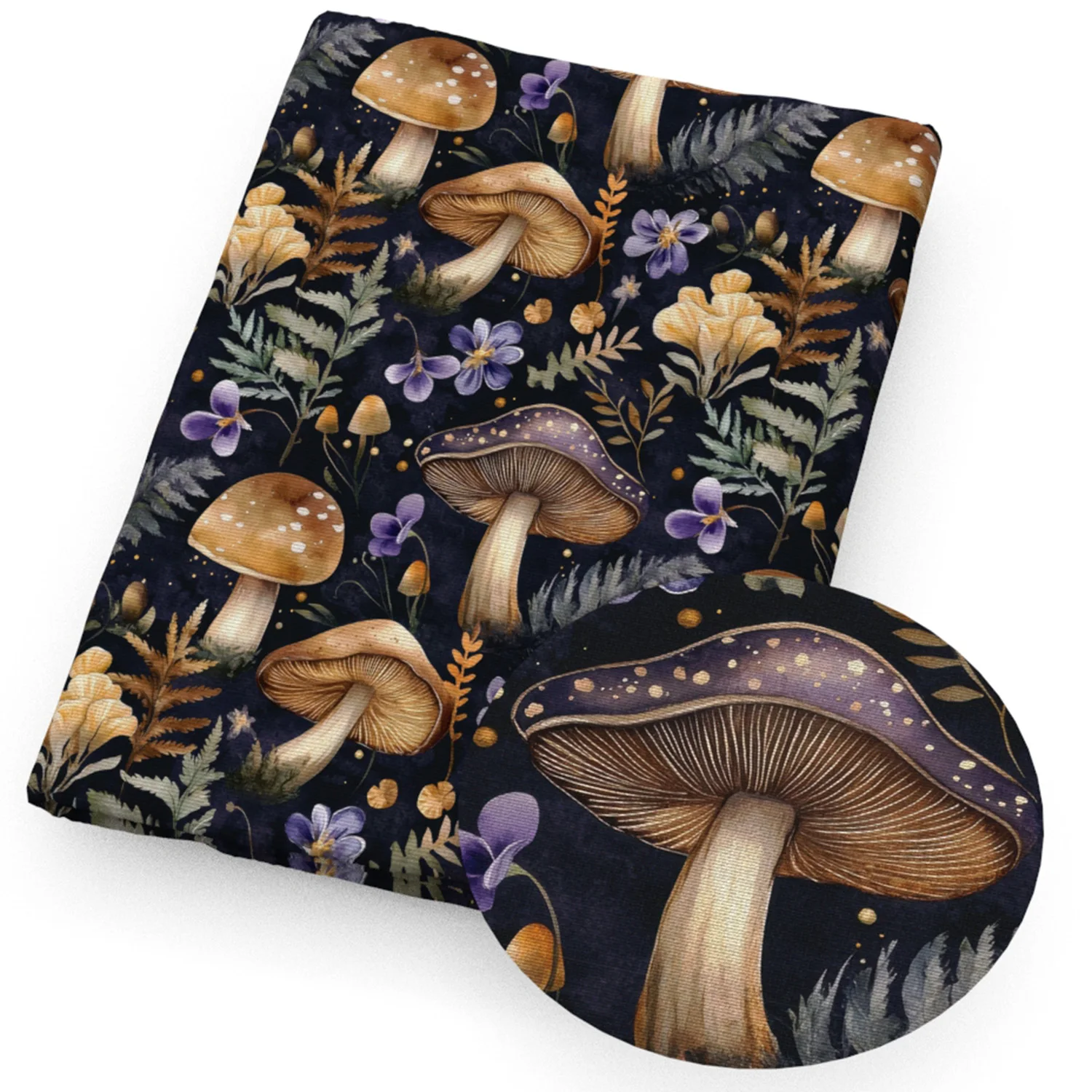 

50*145cm Owl Mushroom Flower Polyester Cotton Fabric For Tissue Sewing Quilting Needlework Material DIY Handmade