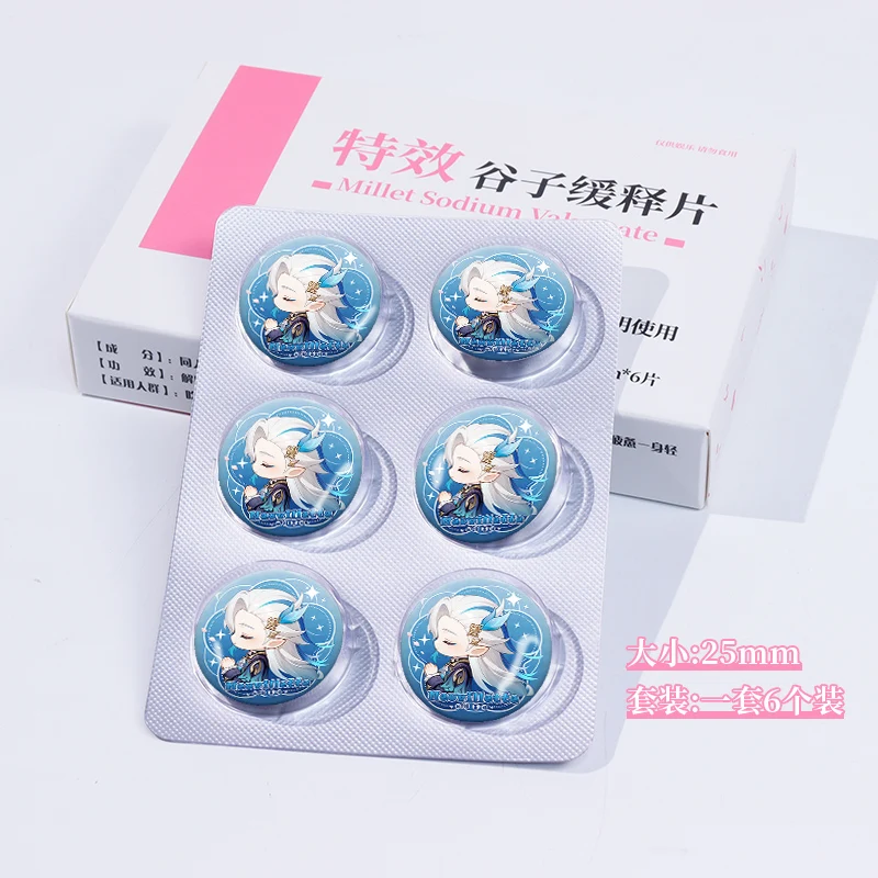 애니메이션 Genshin Impact Neuvillette 코스프레 만화 미니 배지 마스코트 엠블럼 위젯 브로치 액세서리 펜던트 참 장식품 선물