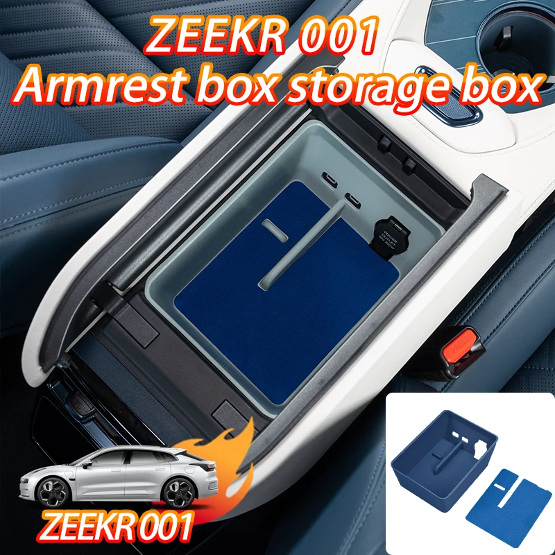 

ZEEKR 001 armrest box storage box, special storage for car decoration, car interior accessories ABS For 21-25 ZEEKR 001