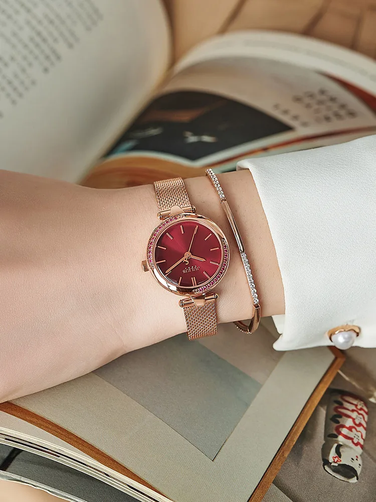 Mother-of-pearl Julius Lady Women\'s Watch Japan Movt Elegant Fashion Hours Clock Real Leather Bracelet Girl\'s Birthday Gift Box