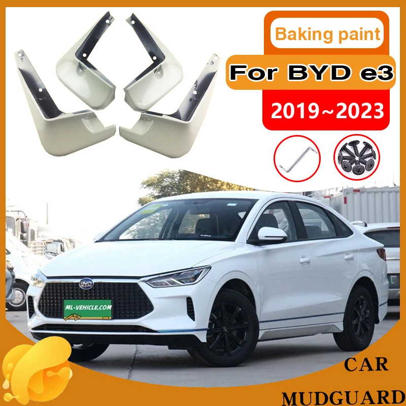 

For BYD e3 2023 Accessories 2019 2020~2022 Car Fender Mud Flap Splash Guards Front Wheel Mudguards Baking Paint Protect Mudflaps