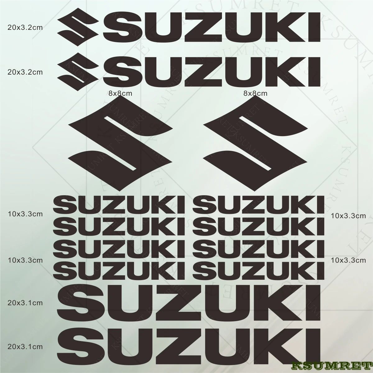 For Suzuki Motorcycle Sticker Decals Helmet Logo Set image 2
