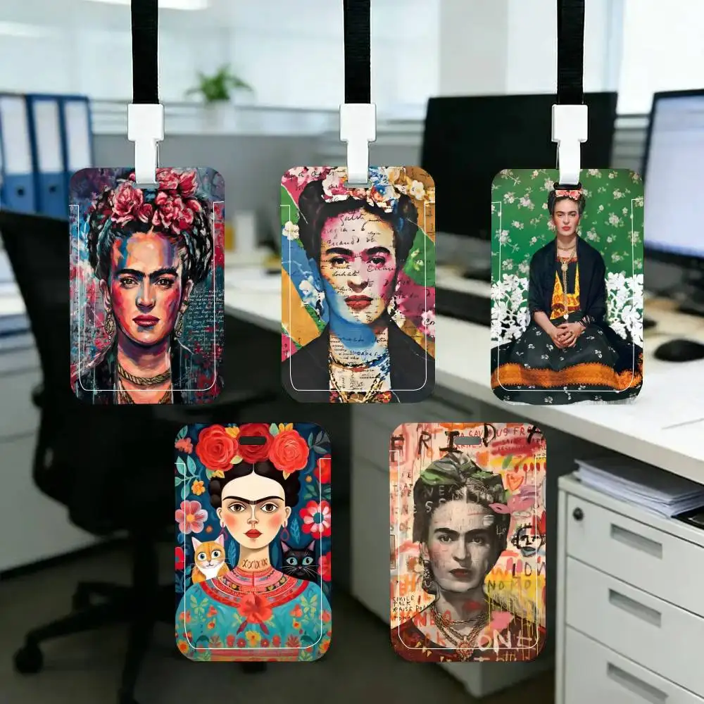 

Painting Art F-Frida K-Kahlo ID Card Holder Neck Strap Pendant Door Badge Holder Lanyards Keychain Work Credential Case Gift
