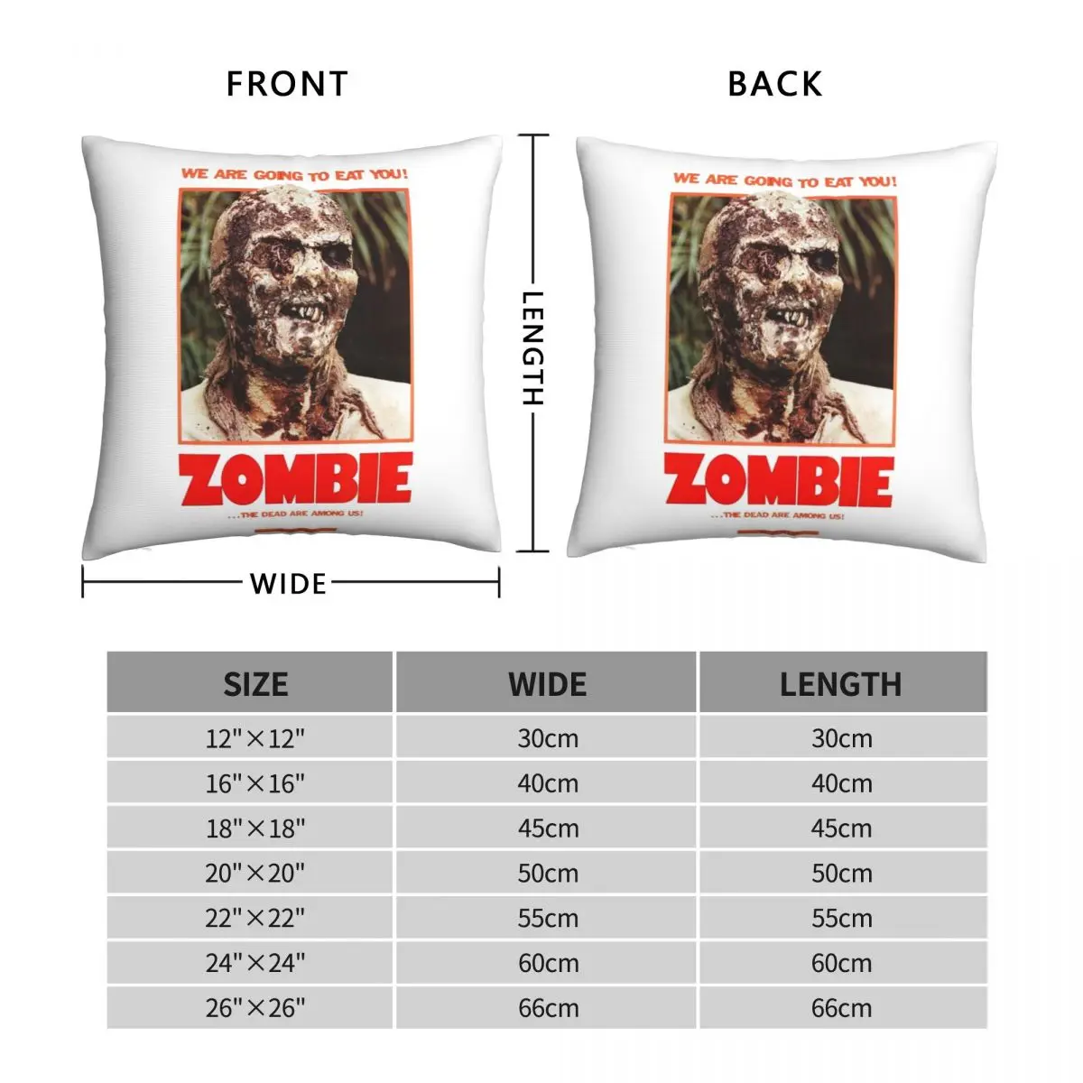 Zombie Flesh Eaters Square Pillowcase Polyester Linen Velvet Creative Zip Decor Sofa Cushion Cover