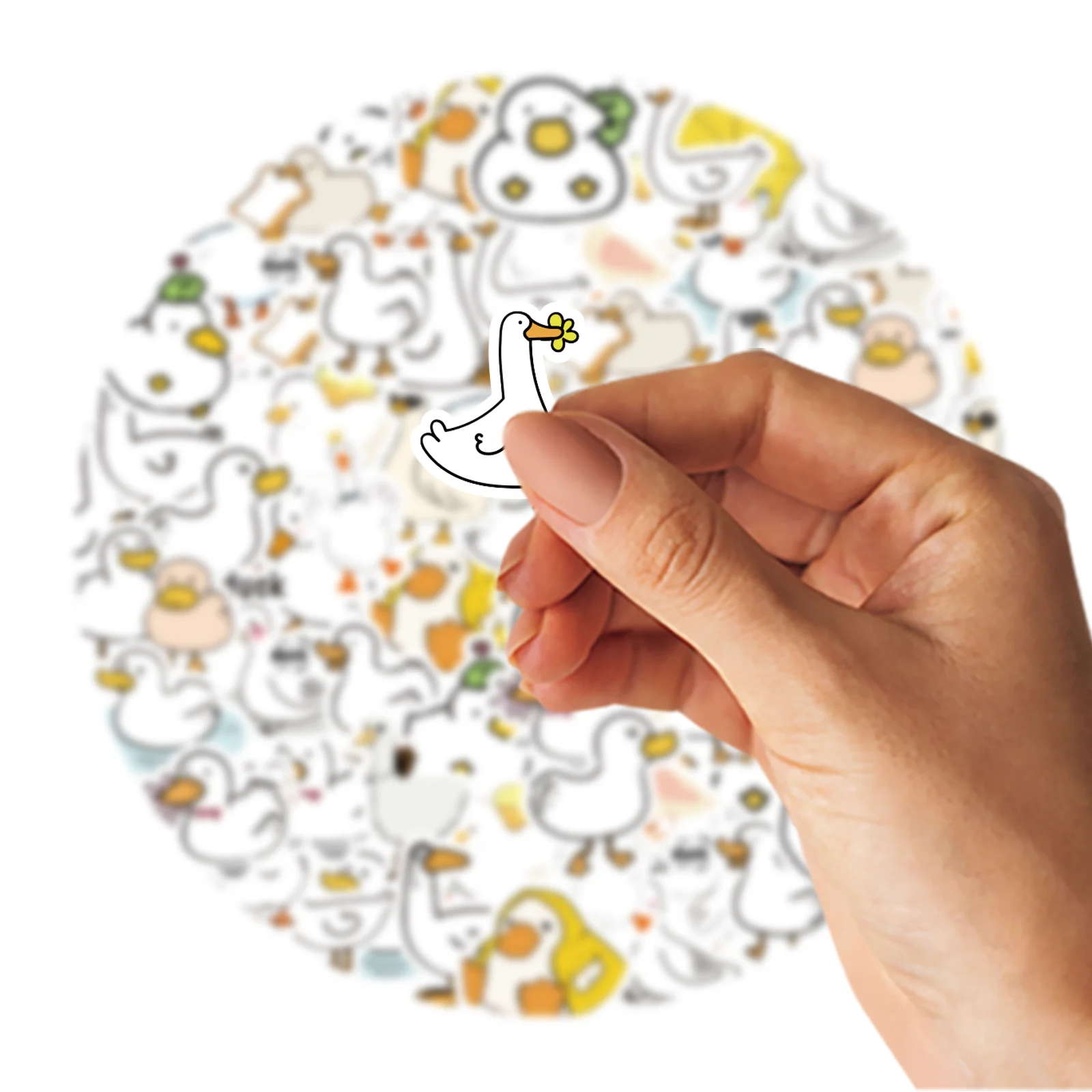 138PCS Cartoon Kawaii Ducklings, Kittens, Little Penguins Cute Theme Stickers Decorated Diary Notebook Water Bottle Classic Toy