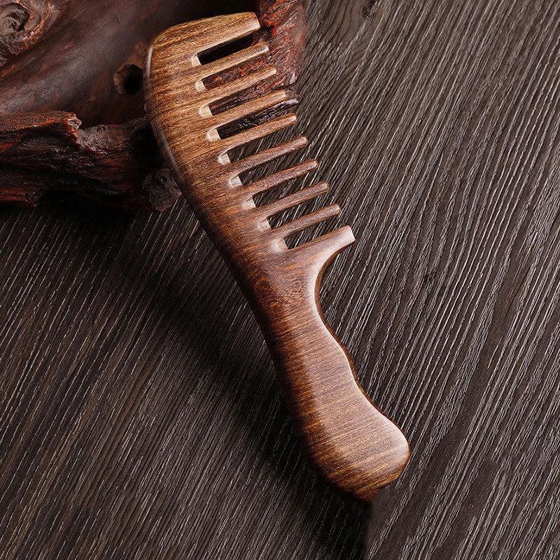 

Natural Sandalwood Combs Solid Wood Carving Comb Anti-Static Beard Comb Handicraft Hair Styling Wide Tooth and Narrow Tooth Gift