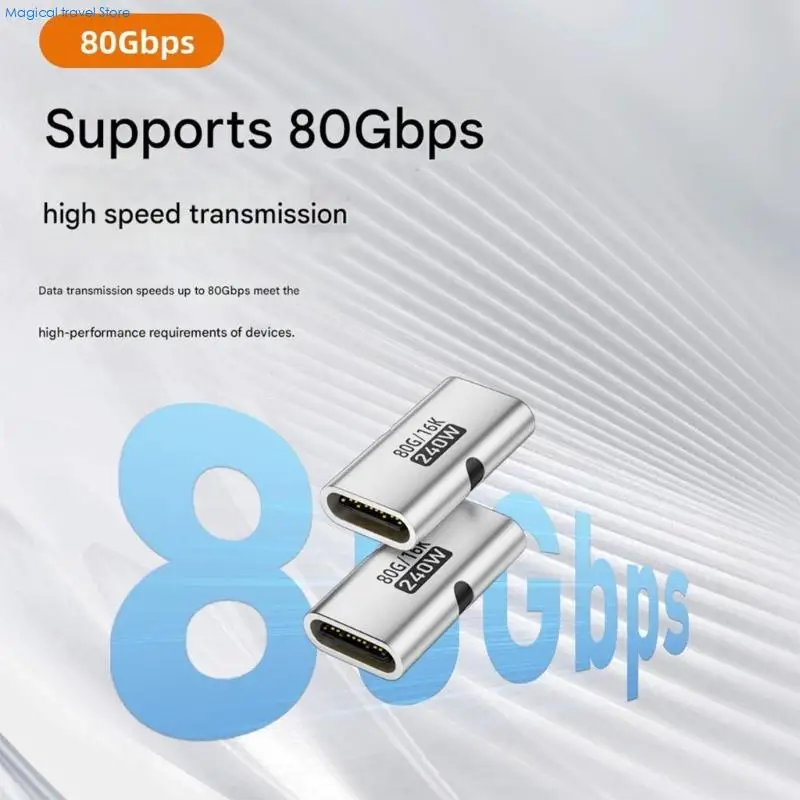 N2UB Aluminum USB C Female to Female Extender Data Transfer 16K 60HZ Video Cable