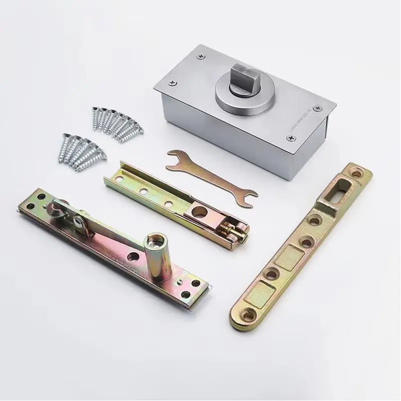 Courier 1Set Heavy Duty Door Pivot Hinges 360° Rotary with Positioning Invisible Hidden Floor Spring Hinge Door Shaft Load 120KG