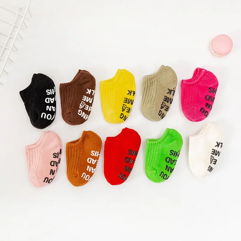 Cute Baby Floor Socks Breathable Cotton Rubber Anti-slip Boys Girls Ankle Socks Newborn Infant Toddler Kids Socks 0-7years Old