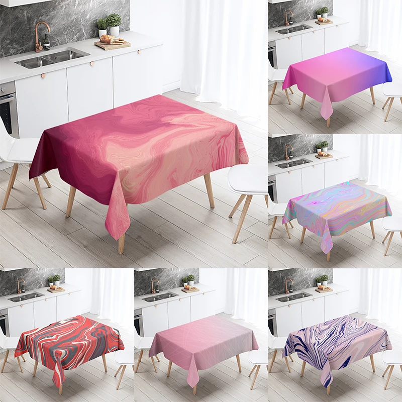 

Psychedelic Color Texture Tablecloth Stain Resistant Waterproof Rectangular Tablecloth Restaurant Table Kitchen Home Decor