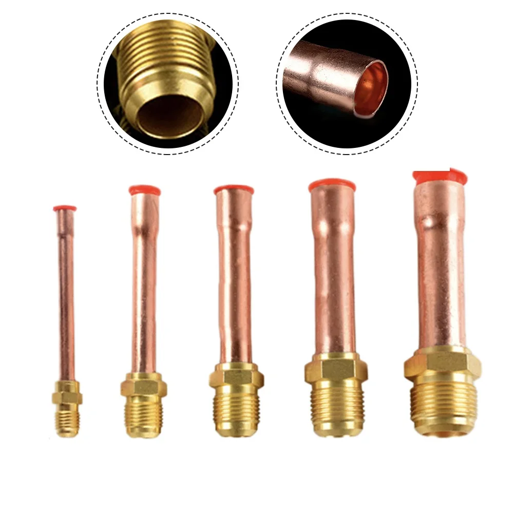 1 szt. Rura miedziana do klimatyzacji z kątnicą z kutego mosiądzu z gwintem SAE 1/4 3/8 5/8 1/2 3/4 - adapter złącza gwintowanego -20 do 120 ℃