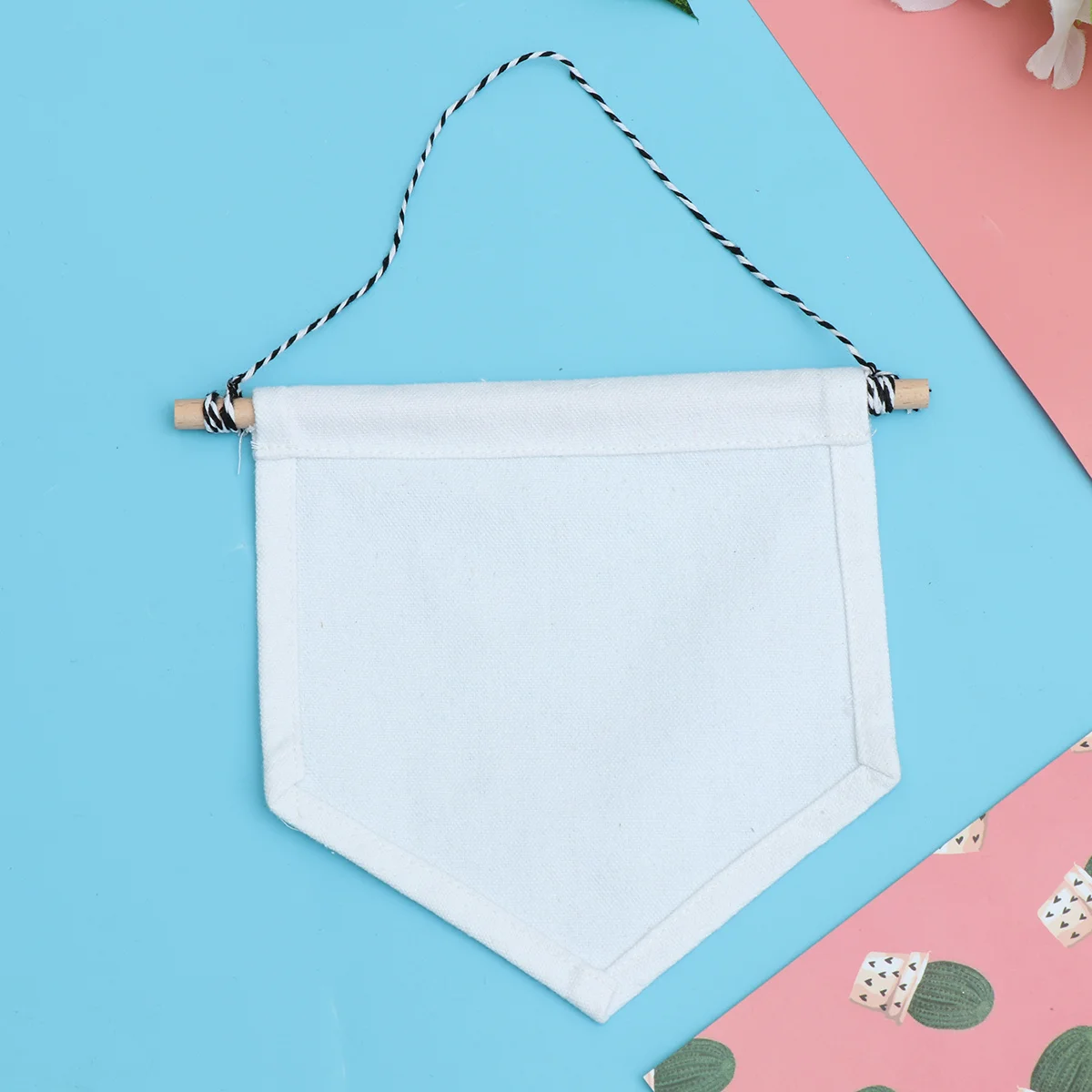 Pin Display Canvas Pennant Banner Plain Blank Canvas White Size S Natural Cotton Wall Banner for Enamel Lapel Pin Badge