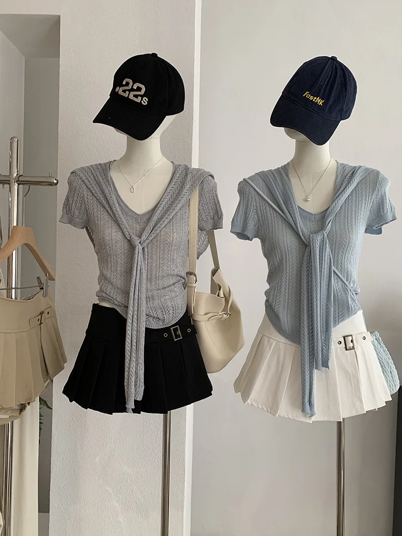Hot Girls High Waisted Pleated Skirt for Women Summer Casual Anti Glare A-Line Short Skirts 2026 New Versatile White Mini Skirt