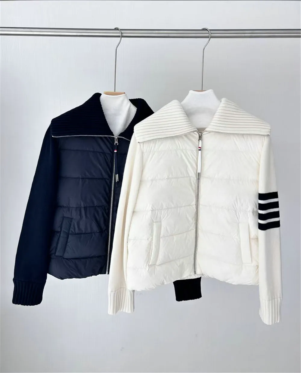 مجموعة جديدة لخريف وشتاء 25 للسيدات: أكمام من الصوف، ياقة كبيرة، سترة دافئة من ريش البط الأبيض #1