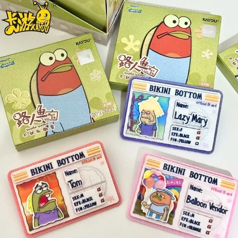Kayou Spongebob Squarepants Official Authentic Non-Woven Fabric Badge Identity Card Series Trendy Blind Box Gift Toy