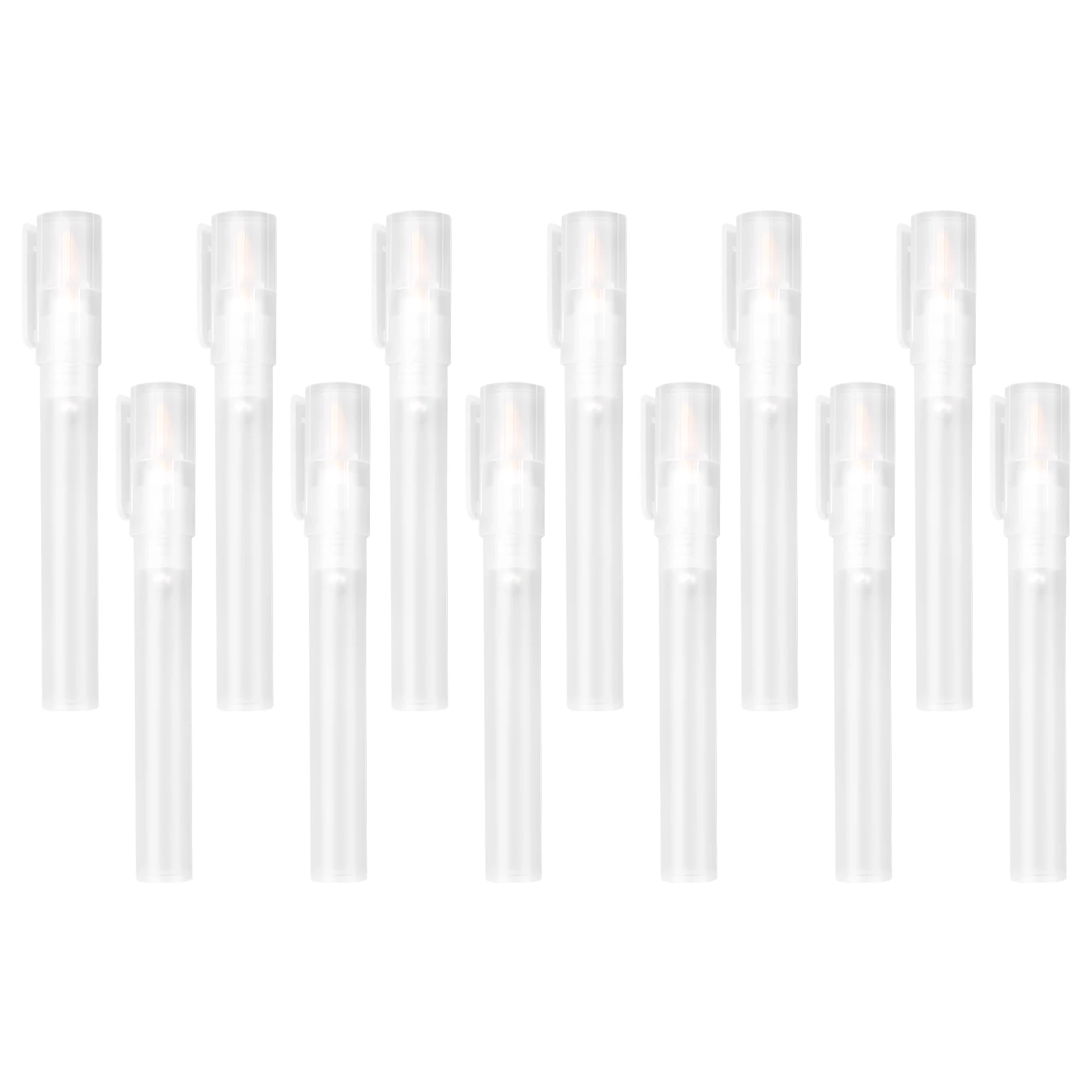 12Pack 6/3 mm Empty Fillable Blank Paint Touch Up Pen Markers Round Tilted Head Paint Marker Pens for Art Painting Kit