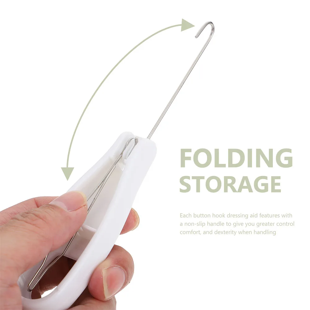 

2Pcs Clothes Wearing Accessory Button Pulling Helper Dressing Hand Tool Clothes Wearing Assistance Tool