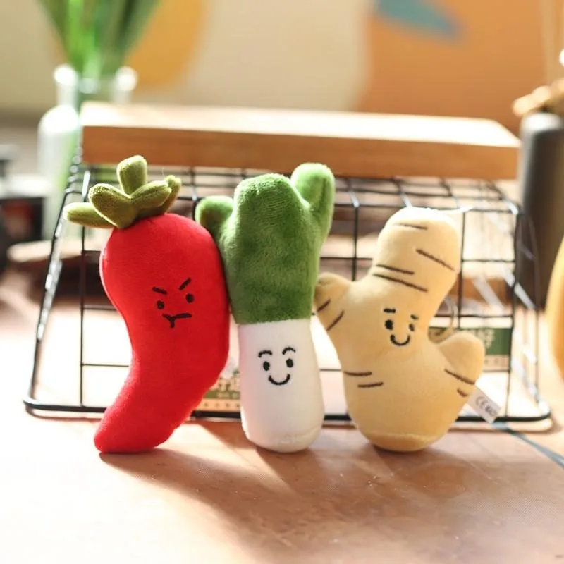 1 Pcs Cute Mini Plush Toy - Stuffed Orange Onion Ginger Garlic Chilli Vegetables Soft Colourful Dolls for Party Favors