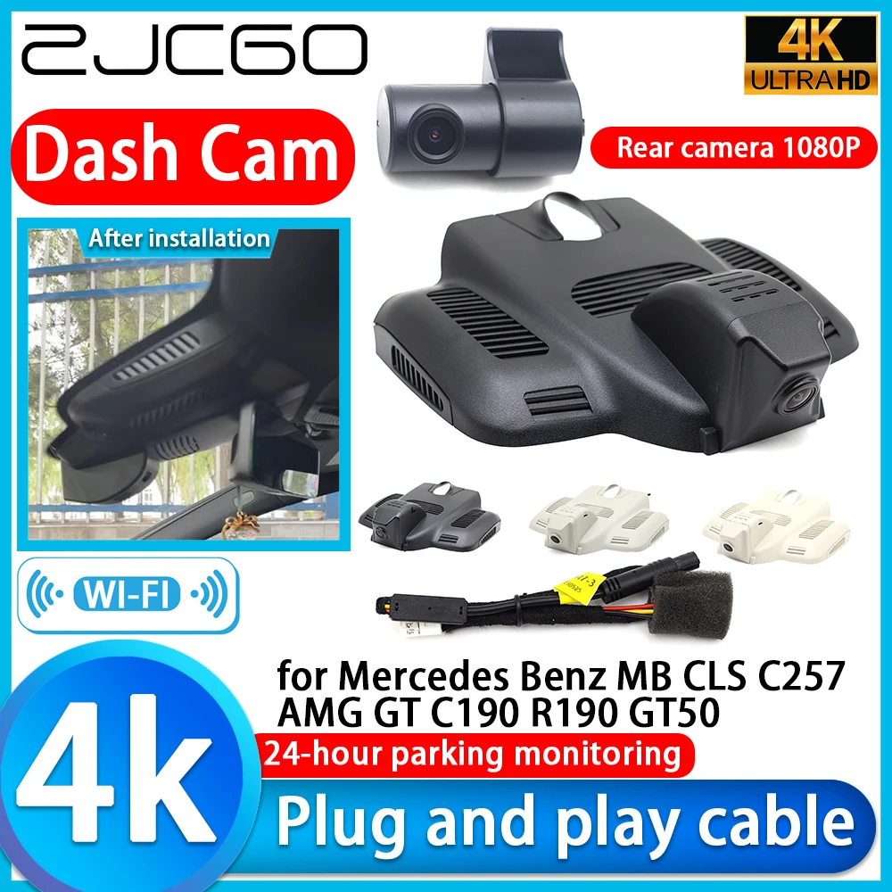 

ZJCGO for Mercedes Benz MB CLS C257 AMG GT C190 R190 GT50 4K DVR Dash Cam Car Camera Sony Lens Monitor Video Recorder Recording