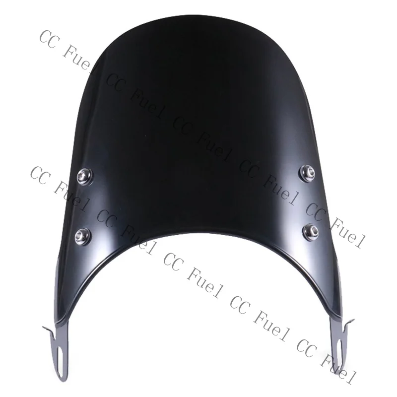 C+ For Suzuki Yamaha 5-7'' Headlight Windshield Windscreen Fairing  Black