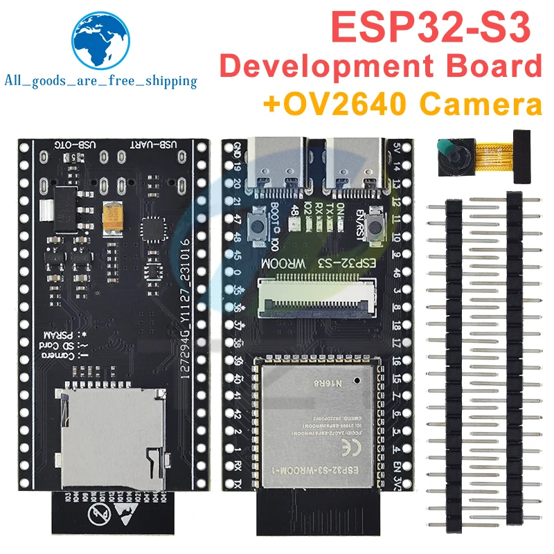 Imagem -03 - Tzt Cam Placa de Desenvolvimento Cam Wifi Módulo Bluetooth Câmera Ov2640 Wroom N16r8 Esp32-s3