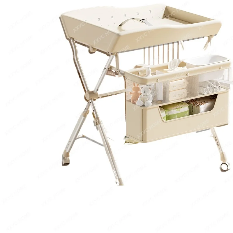 Diaper table, diaper change massage touch care table multi-function foldable fully enclosed crib