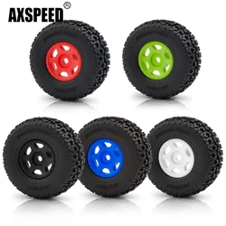 AXSPEED 4Pcs Plastic Wheels Rims with Rubber Tires for Arrma 1/14 MOJAVE GROM RC Car Upgrade Parts Accessories