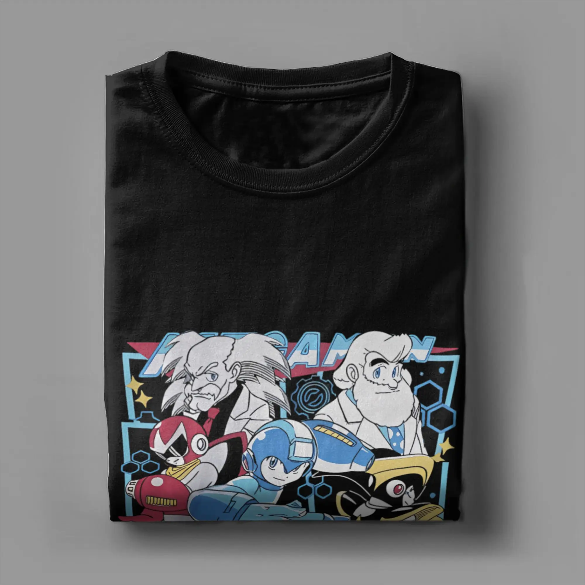 مذهلة لعبة ميجا روبوت رجل تي شيرت الرجال Crewneck القطن تي شيرت قصيرة الأكمام تيز حجم كبير الملابس