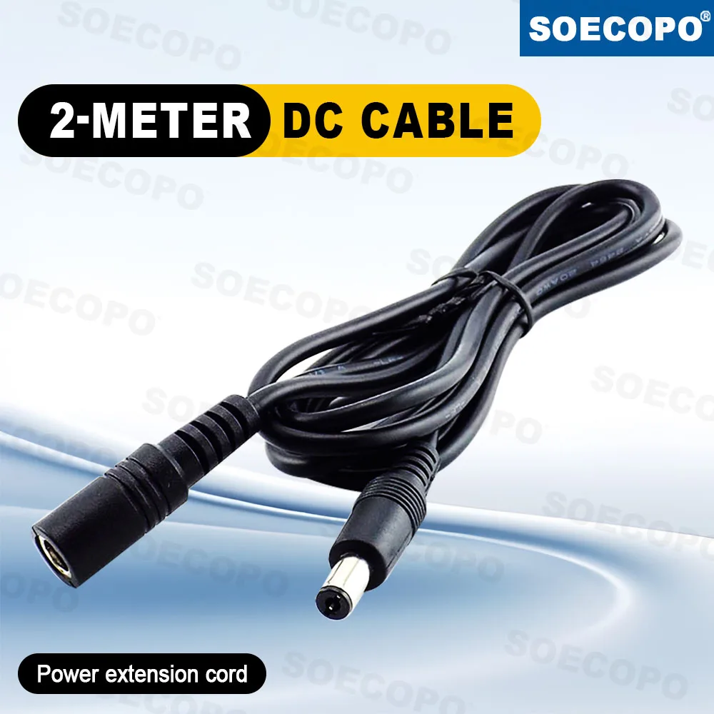 

SOECOPO 2 - Meter DC Cable Power Extension Cord for Solar Panels & Multiple Devices Like IP Camera, CCTV, LED Sign, Router