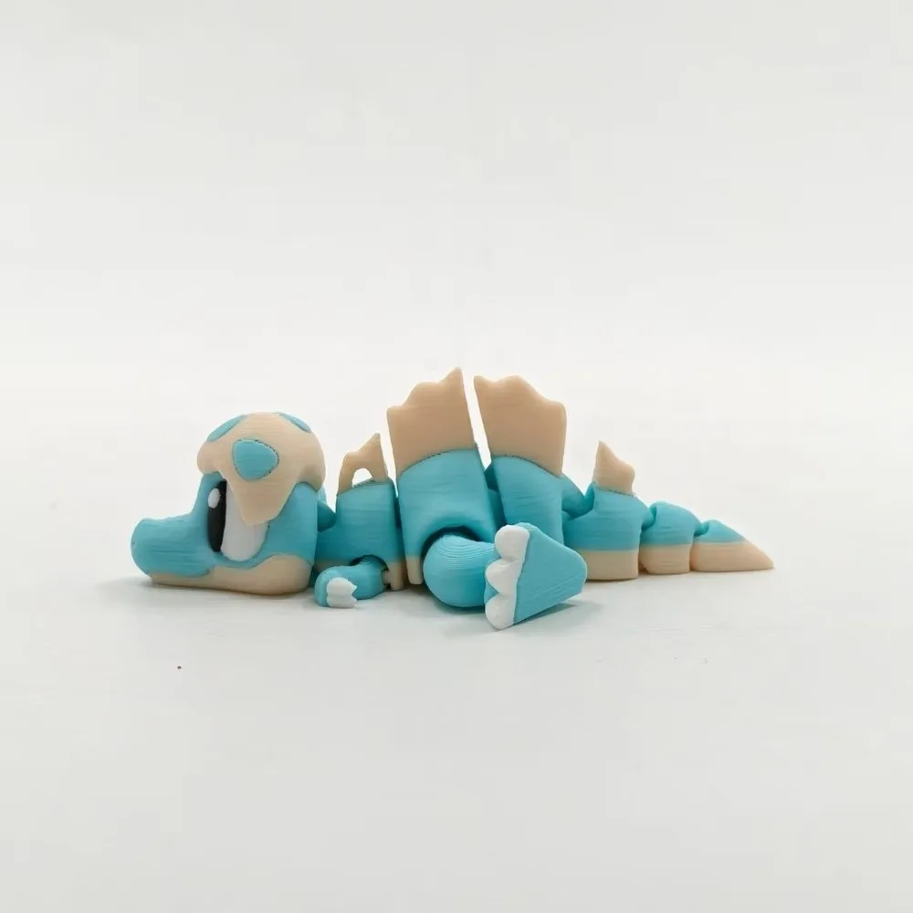 3D Printed Dinosaur Figure Cute Design Realistic Eyes Dinosaur Mini Statue 10cm Joints Movable Animal Ornament Children Gifts
