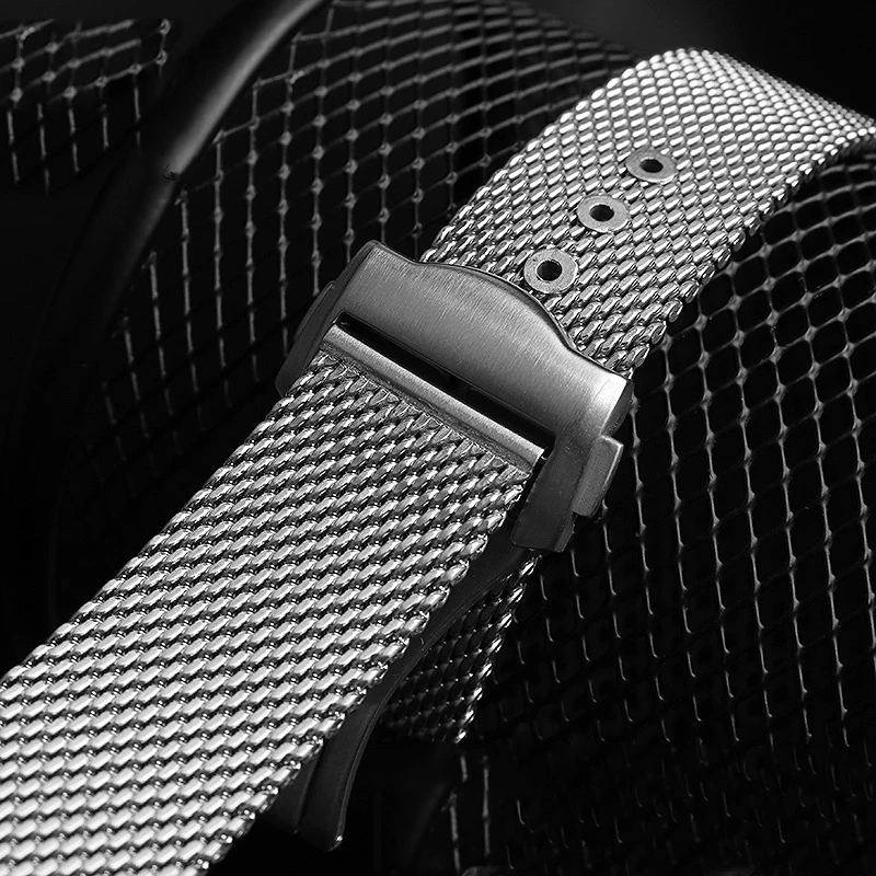 لسلسلة أوميغا ساماستر 300 متر حزام ساعة الغوص 007 نسخة حزام (استيك) ساعة Diver3000m شبكة من الاستانلس استيل حزام