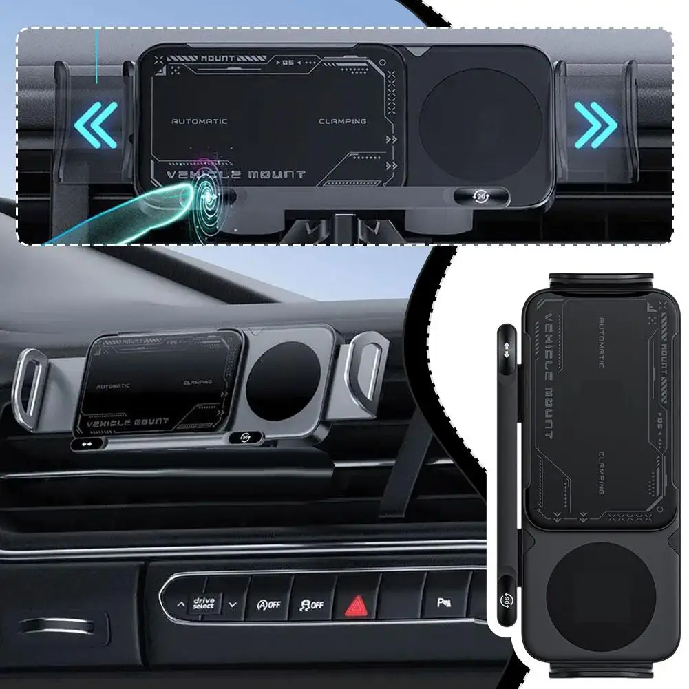 For Samsung Horizontal Screen Mobile Phone Holder Rotating Mobile Fast Charging Phone Holder Degree Wireless 360 Car Y8I4