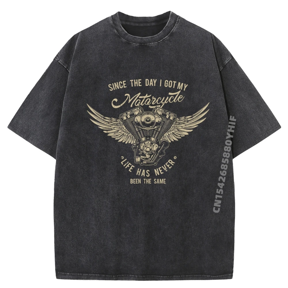 

С Днем, я есть мотоциклетные футболки, мужские футболки с рисунком в стиле ретро, свободные классические потертые футболки, мужские топы