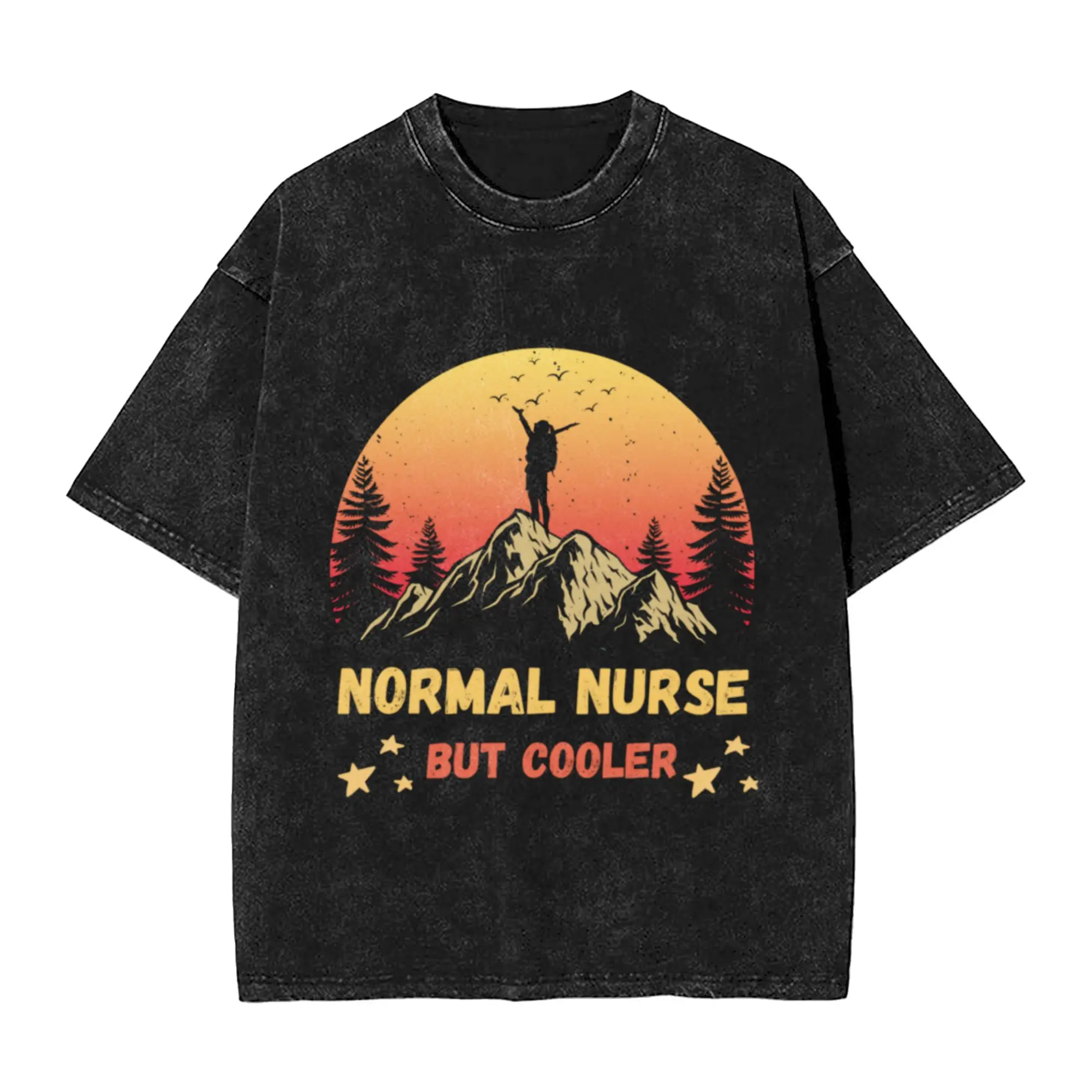 Normal Nurse But Cooler Hiking Fun  Classic Comfort A Vintage Oversized Cotton Unisex T-Shirts